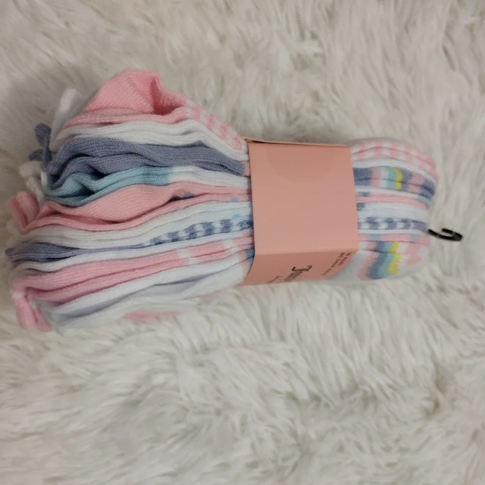Juicy Couture Kids 🩷💜✨ 10 Pairs Multi-Pack No Show Socks Size 10-4 NWT